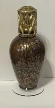 Party La Tee Da Perfume Oil Lamp Diffuser Brown And Gold Glitter NEW