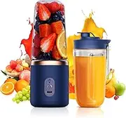 Portable Blender, 40W Personal Blender with 6 Blades, USB Rechargeable, Lid & 2 Cups Included, Mini Blender for Shakes and Smoothies, 400ml Fit for Home Sport Office Camping