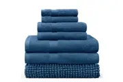 Linenova 550GSM Cotton Bath Towel and Bath Mat 7 Piece Pack