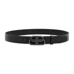 [Balenciaga] Balenciaga-Black Bb Leather Belt-Uomo 95 CM