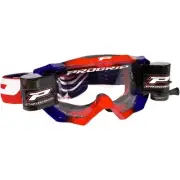 Pro Grip 3200 Venom Goggles with Roll-Off System (One Size Fits All, Red/Blue)