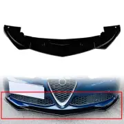 Glossy BLK Front Bumper Lip Spoiler For Alfa Romeo Giulia 952 Base Sedan 15-22