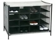 Simplify 16 Compartment Shoe Cubby in Black