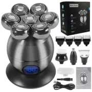 Electric Head Shaver Bald Beard Trimmer Clipper Shaving USB Wireless Charging