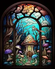 Paint by Number for Adults Fantasy Fairyland Landscape with Mushrooms Adults Paint by Number Kits on Canvas Digital Acrylic Paint by Numbers Kits Oil Painting by Numbers for Canvas Art 16x20 in