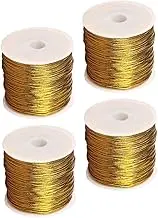 4Rolls Elastic Cord Twine for Crafts Decorative Packaging Rope for Present Wrapping and Craft Projects High Elasticity for Secure Binding and Elegant Presentation