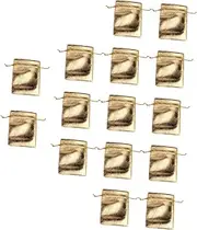 ANDRESLAD 30pcs Golden Drawstring Pouch Portable Cloth Storage Bags for Jewelry Candy Durable Lightweight Reusable for Daily Use and Shopping