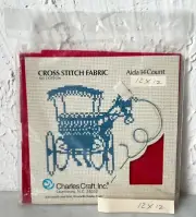 Charles Craft 14 Count Aida Cross Stitch Fabric 100% Cotton Red 12" x 12"
