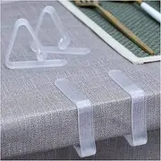 32 Pcs Tablecloth Clips, Clear Plastic Table Cloth Hold Down Clips for Indoor Outdoor Events, Meetings, and Parties