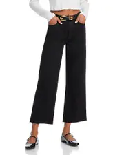 7 For All Mankind Alexa High Rise Cropped Jeans in Black