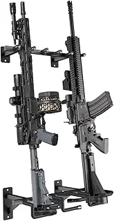 Nswern Gun Rack Wall Mount 2x3-slot Gun Free-Standing Rifle Rack,Sturdy Metal Rifle Storage Holder,Wall Gun Rack Firearm Free-Standing Indoor Display Stand