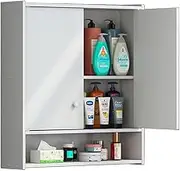 Bathroom Cabinet,Storage Cabinet Over The Toilet, White Wall Mounted Bathroom for Bathroom, Laundry Room, Kitchen, Load Capacity 25kg