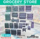 Tiny Furniture Modern Grocery Store Miniature Props Terrain Scenery 20mm 28mm