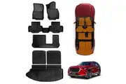 3D Floor Mats Boot Liner Set for Mazda CX-80 CX80 2024-Onwards All Weather Heavy Duty Cargo Car Trunk Luggage Tray