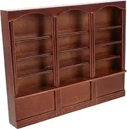 Abaodam Dollhouse Bookcase Dollhouse Storage Cabinet Dollhouse Living Room Furniture Vintage Dollhouse Furniture Bookshelf Accessories Miniature Book Shelf for Dollhouse Wooden Light Brown