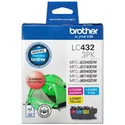 Brother LC 432 Ink Cartridges 3 Colour Value Pack