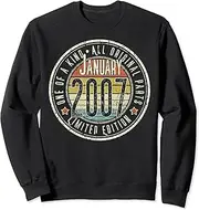[X.Style] 16 Year Old January 2007 Limited Edition 16th Birthday Sweatshirt ds124 Sweater (S) Black