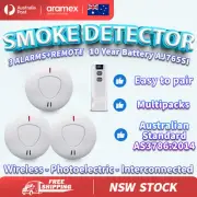 OZ ANKA WIRELESS INTERCONNECTED PHOTOELECTRIC Smoke Alarm 3PCS + Remote