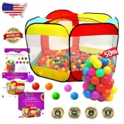 Portable Kids Ball Pit with 50 Balls & Zipper Storage Bag – Perfect Toddler Gift