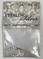 Sterling Silver Hammered Teardrop Toggle 2009 Jewelry Replacements/Crafts/Repair