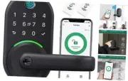 Smart Door Handle Lock with Keypad: Fingerprint Smart Lock - Keyless Entry