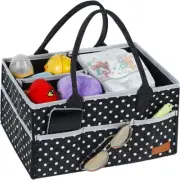 Baby Nappy Caddy Organiser, Dark Grey Nappy Basket Organiser, Portable Felt Napp