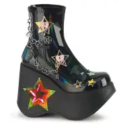 DEMONIA BLAZE-108 - Blk Holo Patent Boots