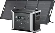 Solar Generator DBS1300 with 120W Solar Panel, 1330Wh Portable Power Station used EV Semi-solid State LiFePO4 Battery & Provides Pure Sine AC Output. Ideal for Camping Home Backup, Emergency