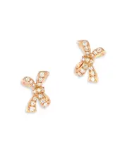 Bloomingdale's Fine Collection Diamond Bow Stud Earrings in 14K Rose Gold, 0.17 tcw