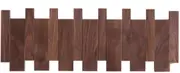 Solid Wood Piano Key Coat Rack, Wall-Mounted Coat Hooks Rack with 4/6/8/10 Flip-Down Hooks, Beech & Black Walnut Rack, for Entryway, Living Room, Bedroom(Walnut,40x14cm(6hooks))