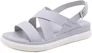 [Shhyy] Sports Beach Trekking Sandals Walking Hiking Touch Close Strap Sandals Outdoor Sports Casual Summer Shoes Flip Flops Mens Womens,Gray,41EU