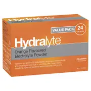Hydralyte Electrolyte Hydration Powder Orange Sachets 24 Pack