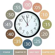 Boho Rainbow Clock Numbers Bulletin Board Kits, Telling Time Teaching Clock for Kids Labels, Learning to Tell Time Clock Cutouts for Elementary Math Classroom Must Haves (Boho)