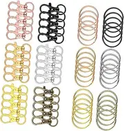 IWOWHERO DIY Keychain Clasps Set Alloy Lobster Clasps & Keyring Accessories for Bags Suitcases & Keychains Durable Keychain Hooks & Rings for