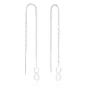 Sterling Silver Infinity Drop Threader Earrings