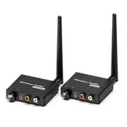 Wireless Audio Transmitter and Receiver, 2.4GHz Wireless Hi-Fi Audio Adapter Kit, 160FT/50M Distance Black