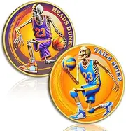 Sport Skeleton Flip Coin, Heads Dunk and Tails Spike Decision Coin | Referee Portable Zinc Alloy Equipment with Case - Referee Accessory for Soccer Basketball Volleyball Baseball Training Matchs