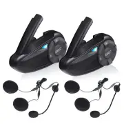 2 pc Motorcycle Intercom Bluetooth Headset Helmet to Helmet Intercomunica Moto