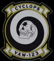 4" NAVY VAW-123 CYCLOPS FIXED WING SQUADRON MILITARY HOOK & LOOP PVC PATCH