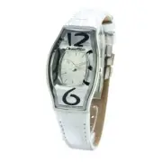 Chronotech Silver Leather Watch