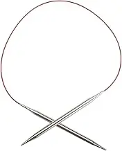 CHIAOGOO 24-Inch Red Lace Stainless Steel Circular Knitting Needles, 9/5.5mm
