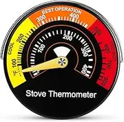 Copkim 1 Pcs Wood Stove Thermometer, Magnetic Oven Temperature Accessories Fire Stove Pipe Thermometer Gauge for Wood Burning Top Gas Pellet Fireplace Flue