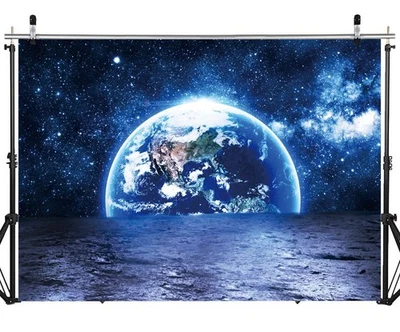 7x5Ft Outer Space Earth Backdrop Universe Moon Surface Photography Background