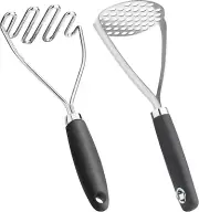 Potato Mashers 2 Set Pcs 10.25" Stainless Steel Mashed Masher Kitchen Gourmet