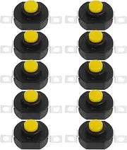 10pcs Small Push Button Switch Self-Locking Micro Latching On/Off Replacement for Flashlight Torch LED Lamp Power Button Repair Accessories