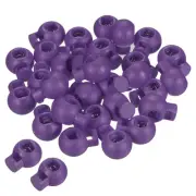 Cord Locks, 100 Pack Ball Spring Toggle Stopper, Dark Purple