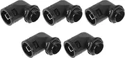 X AUTOHAUX 28mm / PG21 Cable Glands 28.5mm / 1.12" 90 Degree Bellows Joint PA6 Nylon Black 5 Pcs