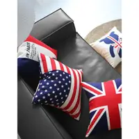 在飛比找ETMall東森購物網優惠-美式復古沙發抱枕靠墊米字旗法英國美國國旗靠枕英倫抱枕套不含芯