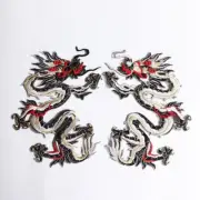 1pc Dragon Red luck power China Embroidered Cloth Iron On Patch Applique #2041