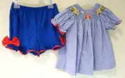 NWT Classic Whimsy School Bus Smocked Royal Gingham Bishop Outfit Girl's Sz 24M